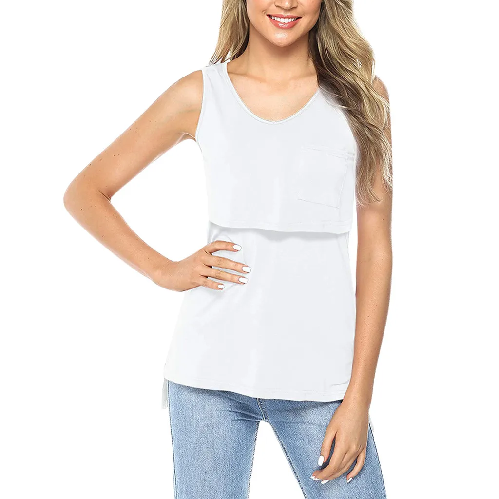 Женская блузка без рукавов SAGACE однотонная Лоскутная Блузка для беременных топы