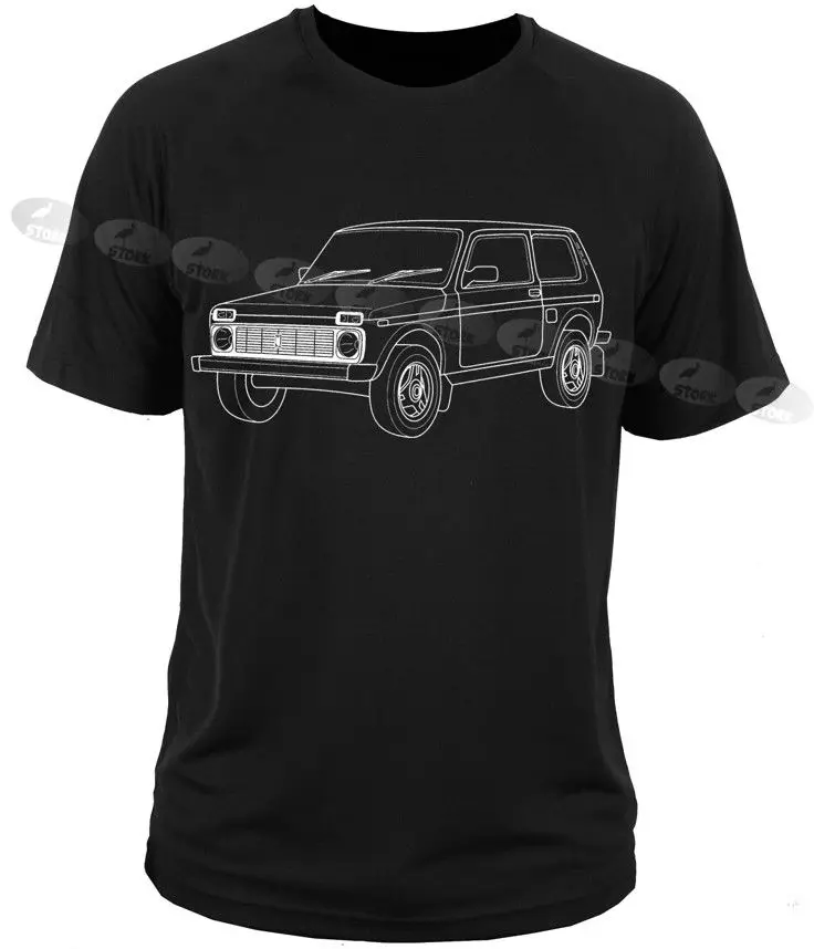 

Designs Mens T Shirt Summer Lada Niva Evolution Waz Russian Car Off-Road 4X4Rockhomme T Shirt
