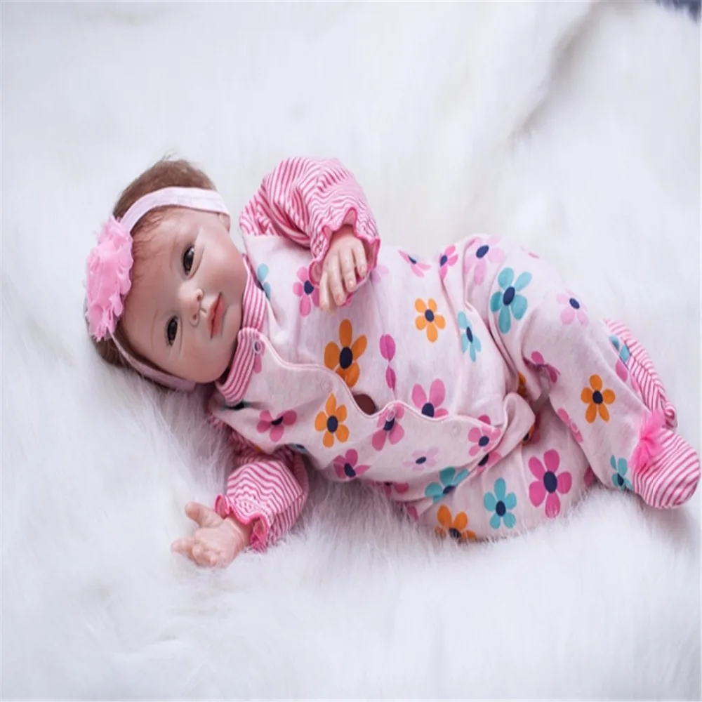 22 дюйма 55 см силиконовые куклы для новорожденных Реалистичная кукла красочные