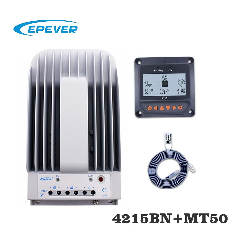 Tracer 10A 20A 30A 40A 1215BN 2215BN 3215BN 4215BN MPPT Солнечный контроллер заряда с MT50 ЖК-метр epsolar регулятор - Цвет: 4215BN Add MT50