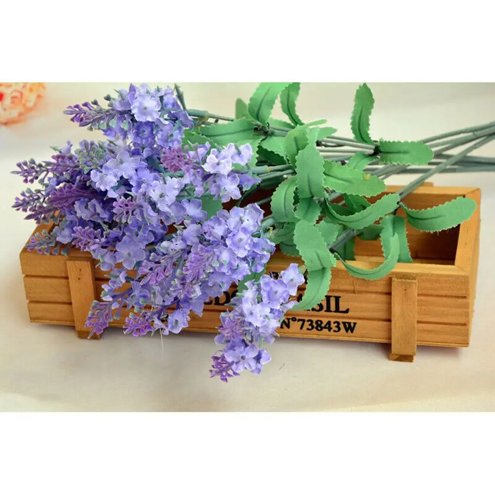 light purple 1 букет 10 голов искусственный шелк Лаванда искусственный сад растение цветок домашний декор DIY ремесло подарок свадебный веночек Скрапбукинг цветок - Цвет: light purple
