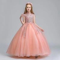 312years girls children fashion birthday evening party princess tulle long dress kids teens host piano pageant ball gown dress