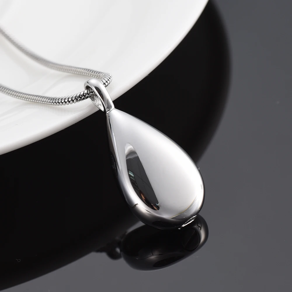 

Polishing Water Drop Urn Necklace Hold Ashes Memorial Jewelry Ash Locket Cremation Urn Pendant Necklace Charm Accessories