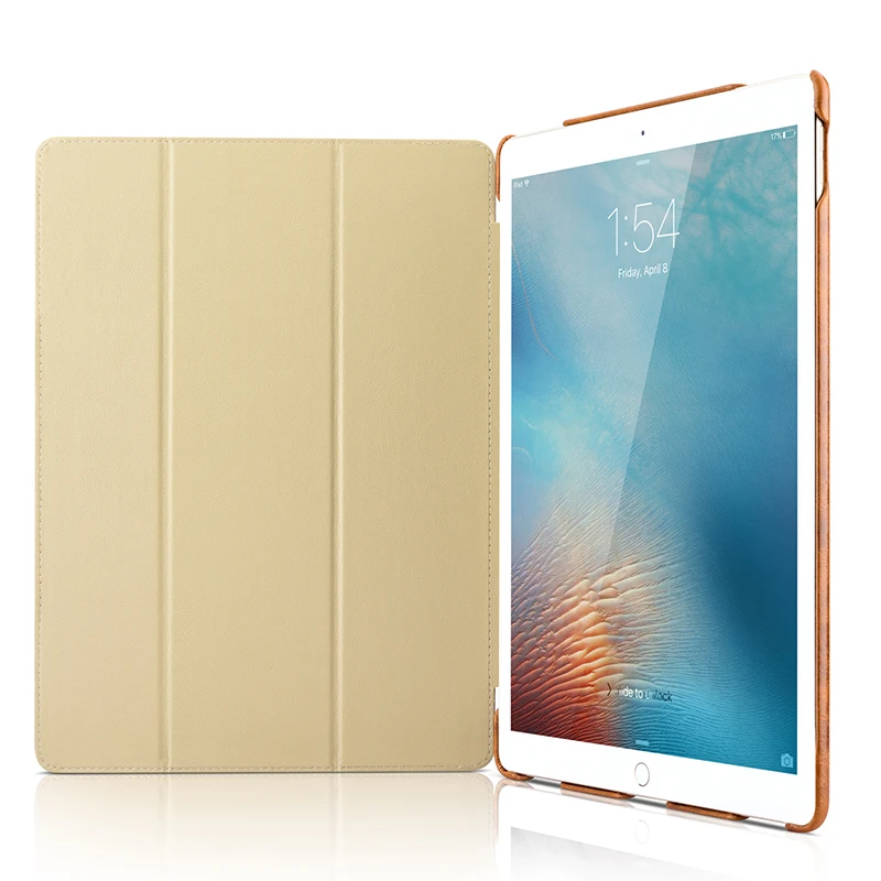 Роскошный восковой смарт чехол ICARER из натуральной кожи для Apple iPad Pro 12 9 2015 2017