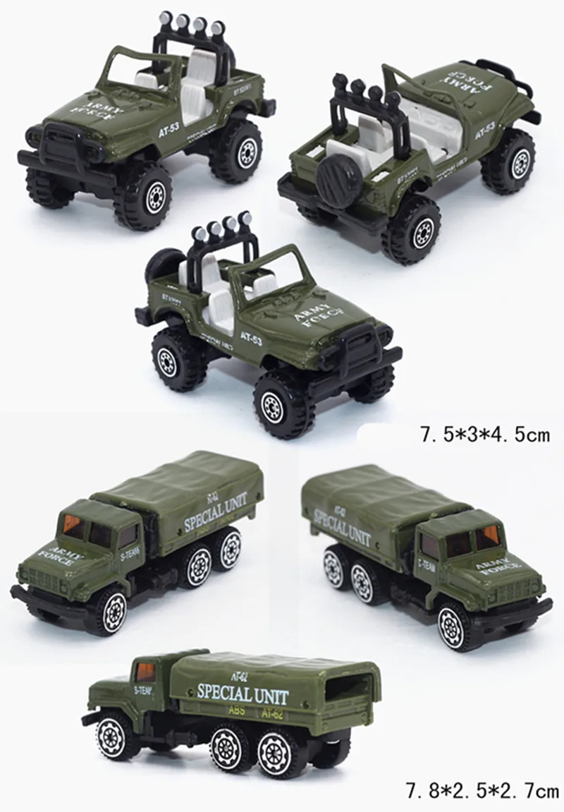 Модель военного автомобиля из сплава 1:64 20 комплектов игрушечные автомобили с