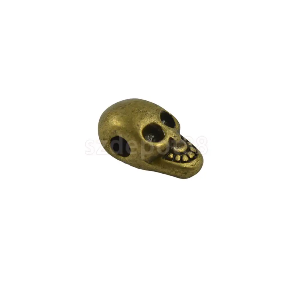50pcs 3D Bronze Halloween Alloy Skull Necklace Earring Craft Connector Jewelry DIY Making Spacer Loose Beads | Украшения и