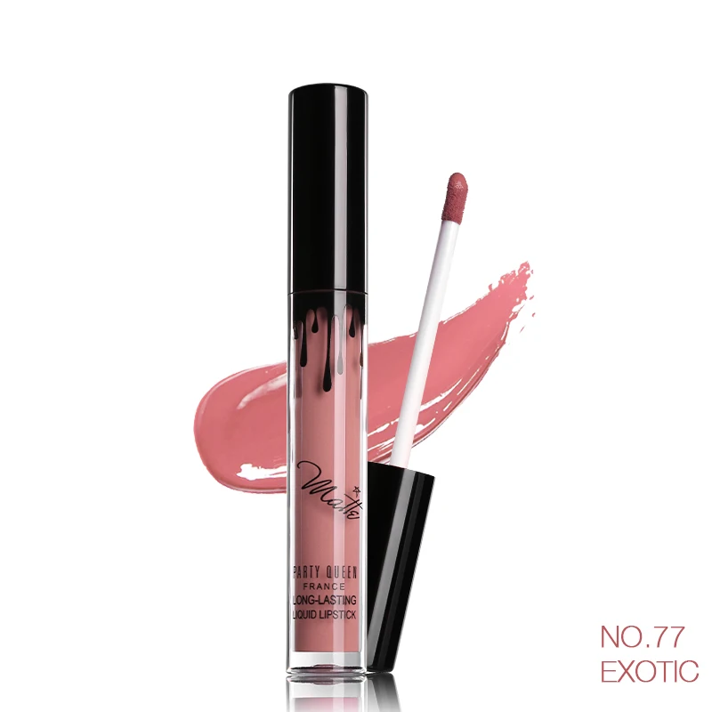 Матовая бархатная помада Queen вечерняя жидкая водостойкая губная телесного цвета