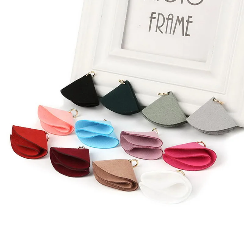 10 шт двойные складные цветы дизайн кисточки многоцветный корейский бархат замша