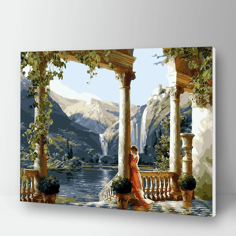 Картины по номерам сделай сам Акриловая Краска на холсте цифровые Масляные