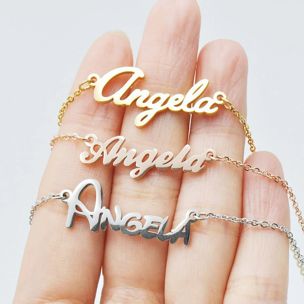 Колье с заказным именем Bijoux персонализированное имя колье ожерелье s Подвески