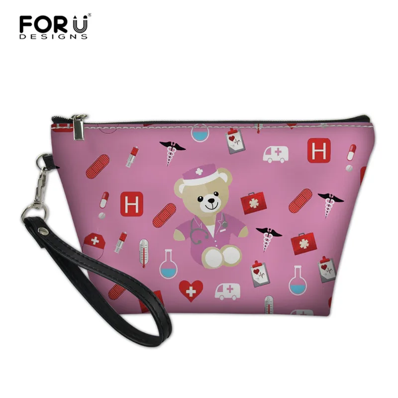 L4297Z8 FORUDESIGNS/Водонепроницаемые косметички для медсестры с медвежонком; женская косметичка; косметичка из искусственной кожи; Сумочка для туалетных принадлежностей; Дорожный Чехол-Органайзер - Цвет: L4297Z8