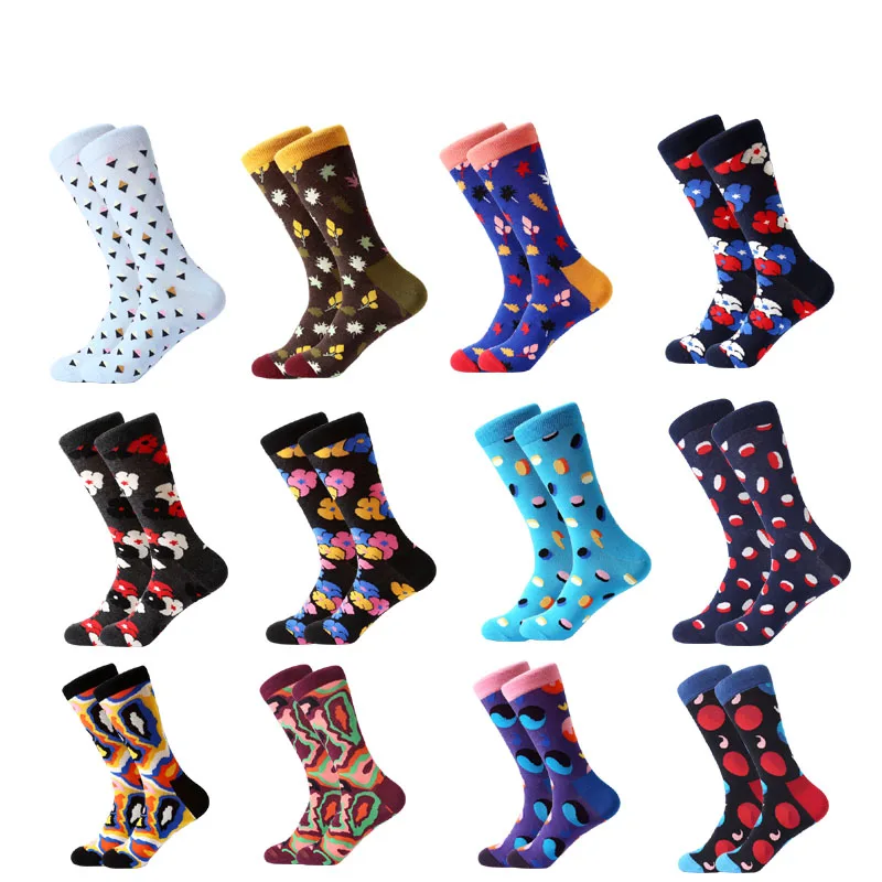 LETSBUY разноцветные мужские носки Harajuku красочные веселые Веселые с черепом яйцом