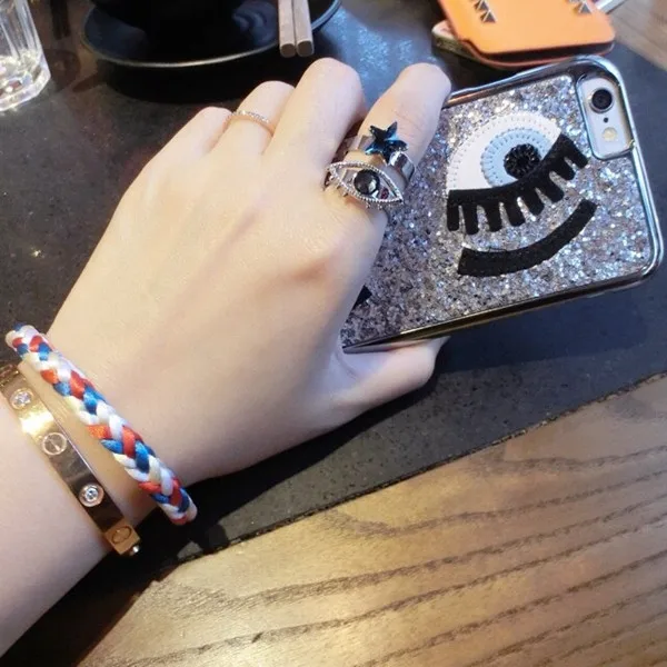 Чехлы для телефонов Napeyin iPhone 7 6 6S Plus 6Plus блестящая пудра chiara ferragni Bling big eyes ресницы PC