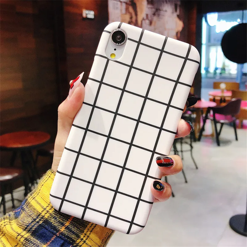 T2 USLION простая сетка в полоску чехол для телефона для iPhone 11X8 7 Plus XR XS Max тонкая задняя крышка для iPhone 11 Pro Макс хард Пластик крышка - Цвет: T2