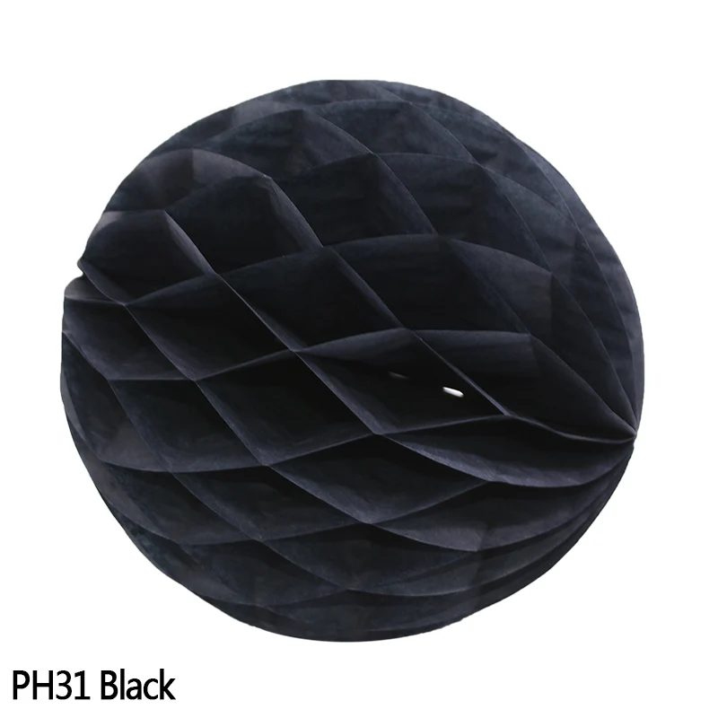 H31 black 10 шт 2'-12 ''сотовые шарики круглые ткани круглые подвесные бумажные фонари ремесло для свадьбы или «нулевого дня рождения» вечерние рождественские украшения - Цвет: H31 black