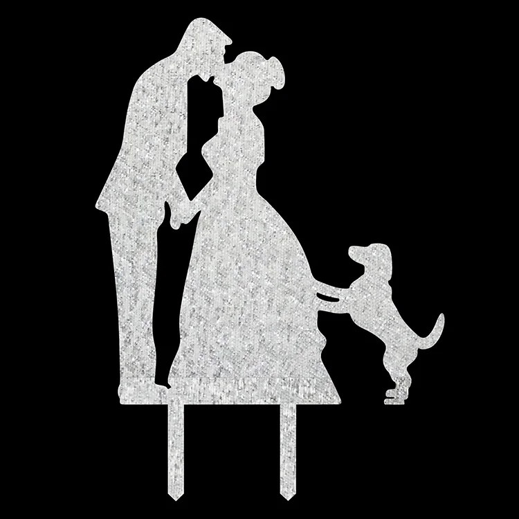 Бесплатная доставка пользовательский двойной поцелуи акриловый торт Топпер с