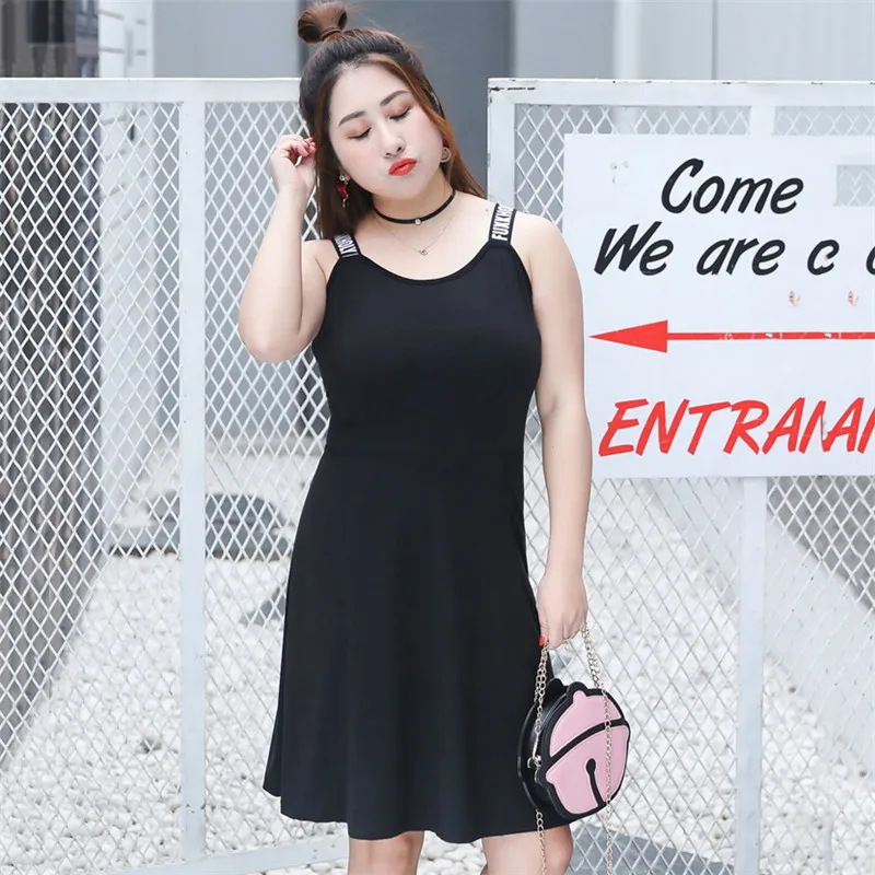 Плюс Размеры женское платье 2019 новые летние темперамент дна Цвет Черный