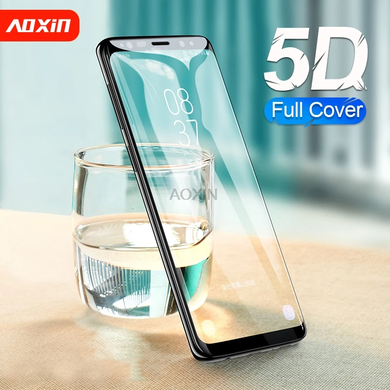 AOXIN 5D полное покрытие закаленное стекло для samsung Galaxy S8 S9 S10 Plus Note 8 9 10 Защита экрана для samsung S 8 9+ стеклянная пленка