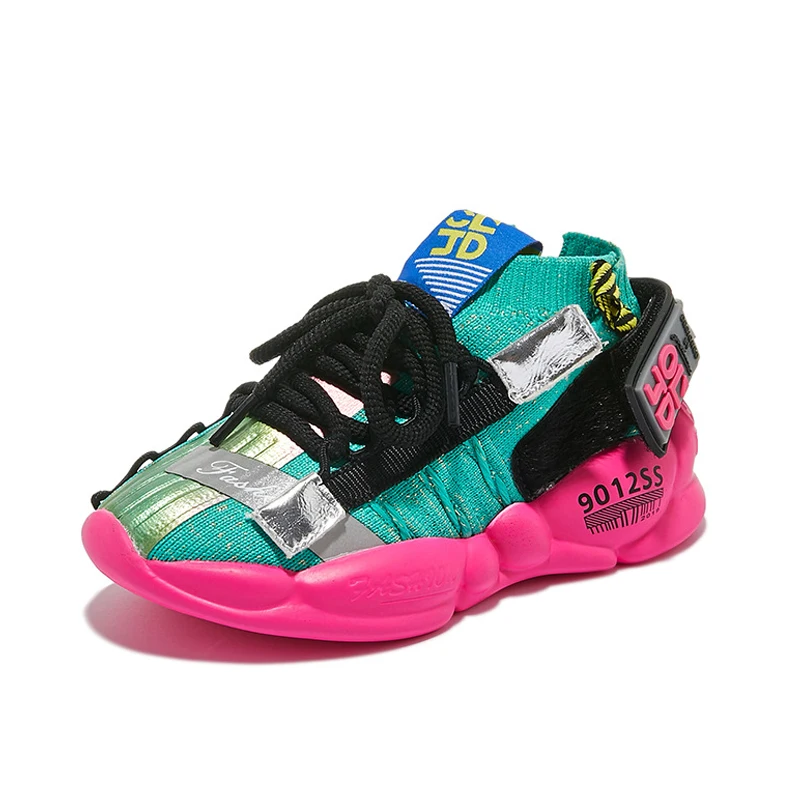 

Girls Sport Shoes Boy Sneakers 2019 Summer Big Kids Shoes Girls Breathable High Toe Sneakers New Colorful Girl Shoes for Kids