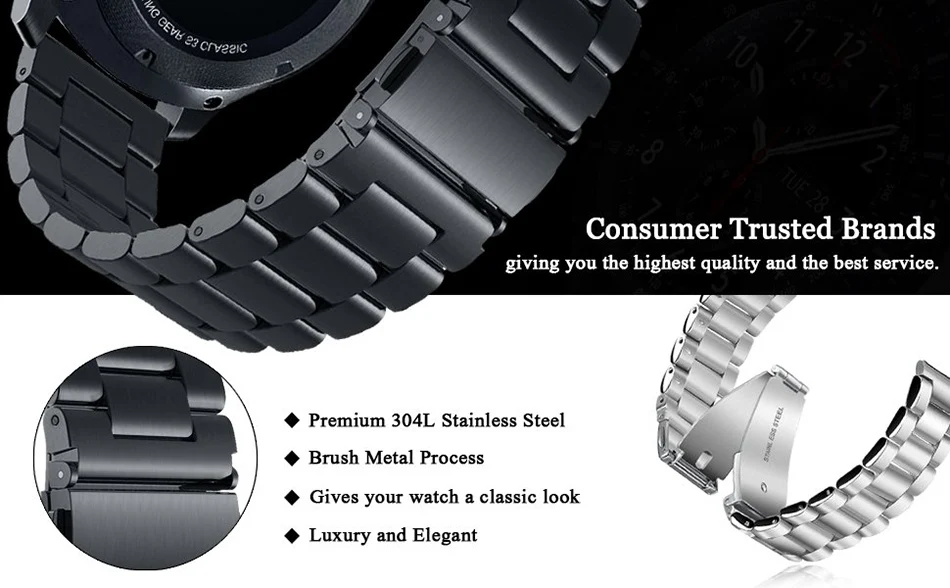 Для huawei gt honor watch Волшебный ремень ремешок 22 мм спортивные из нержавеющей стали ремешок, samsung gear s3 22 мм ремешок