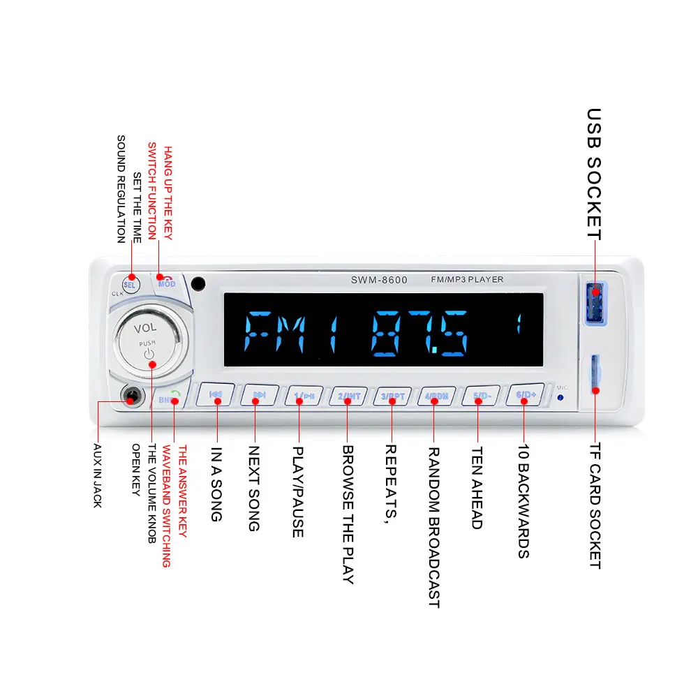ANLUD Bluetooth Автомобильный mp3 плеер стерео аудио fm радио Музыка Радио Кассетный