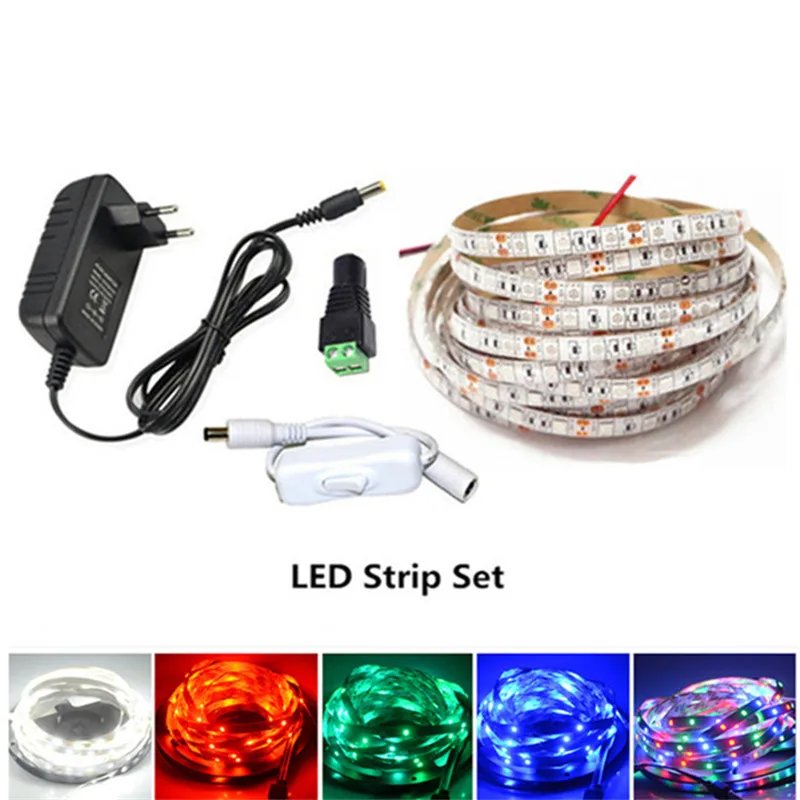 Водонепроницаемая светодиодная лента SMD 5050 RGB 12 В постоянного тока 5 м 300