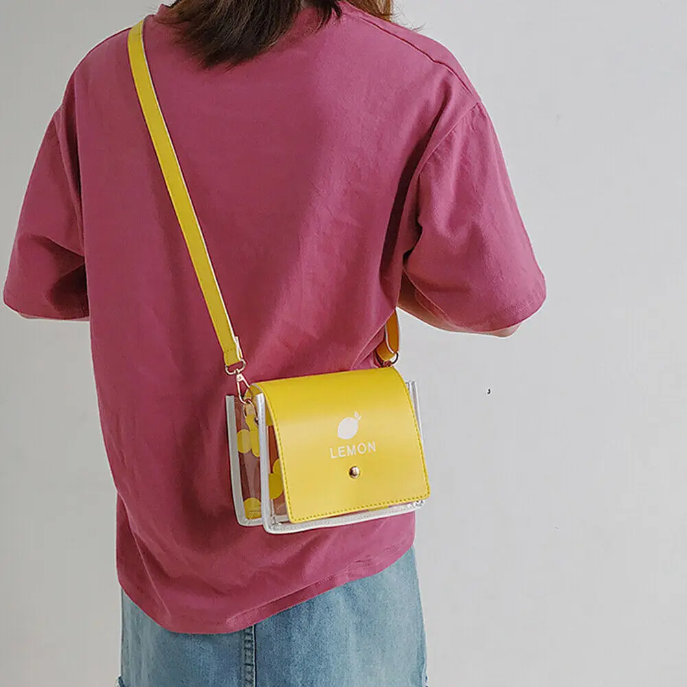 Маленькая модная женская сумка через плечо из ПВХ полупрозрачная мессенджер в