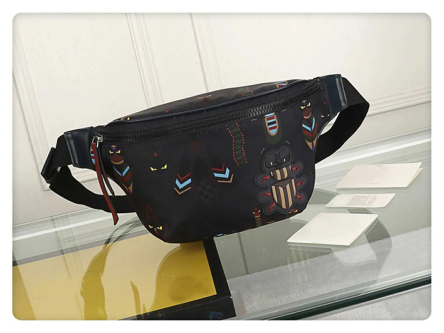 Мужская поясная сумка wo роскошная нейлоновая на ремне из натуральной кожи