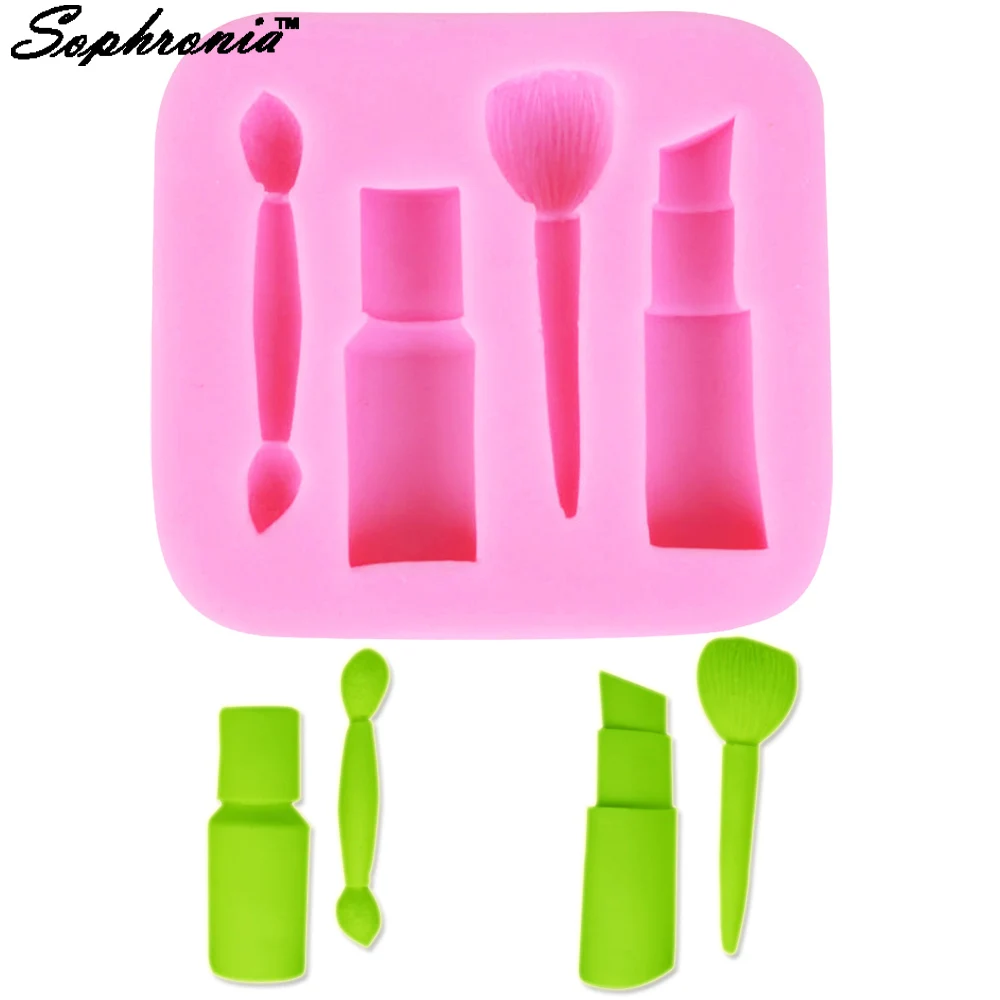 

10PCS/SET M157 Makeup Lipstick Brush Silicone Mol for Fondant Cake,Cupcake Decoration Cake Decorating Moulds