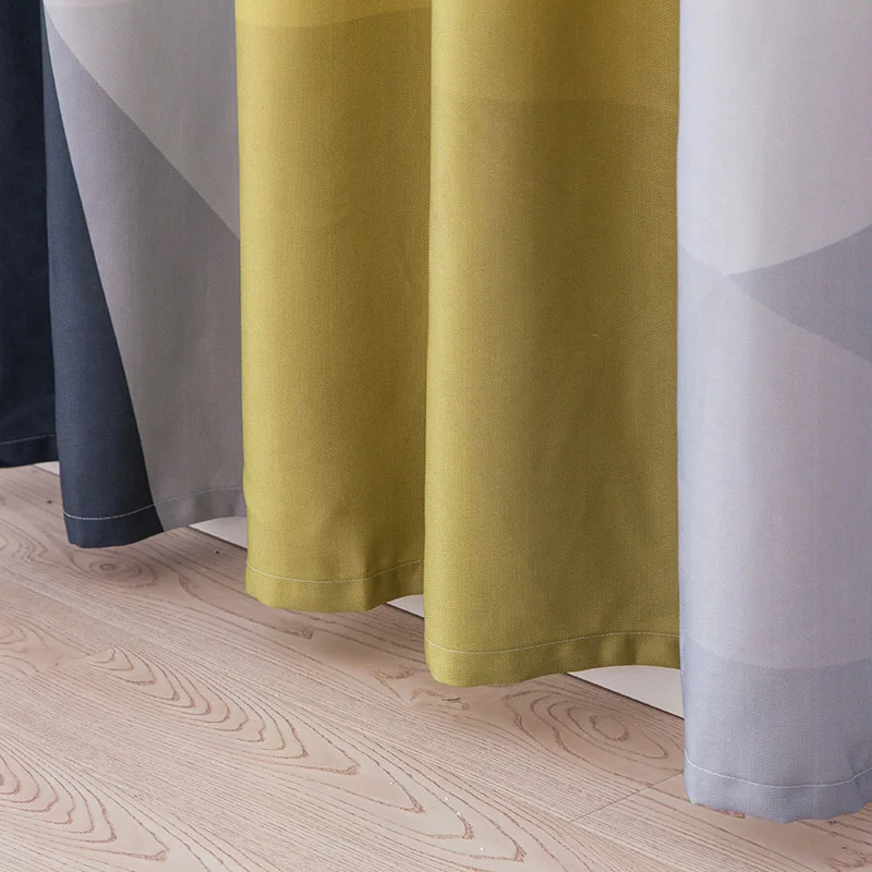 Современные 3D занавески для гостиной спальни желтые синие диагональные полосы