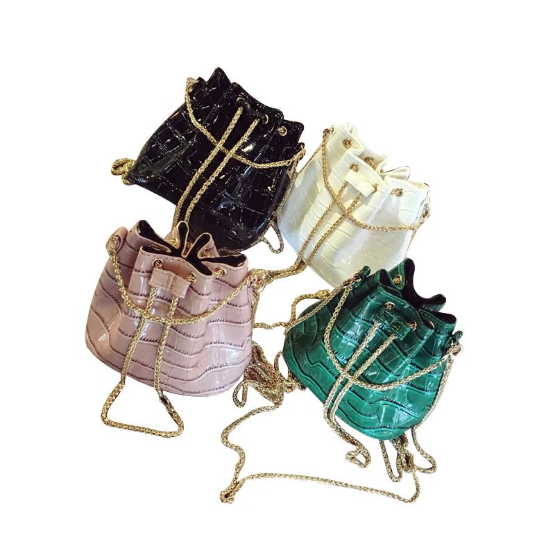 2017 Новый Louis крокодил цепь сумка PU материал ведро мешок мини пакет плеча сумки