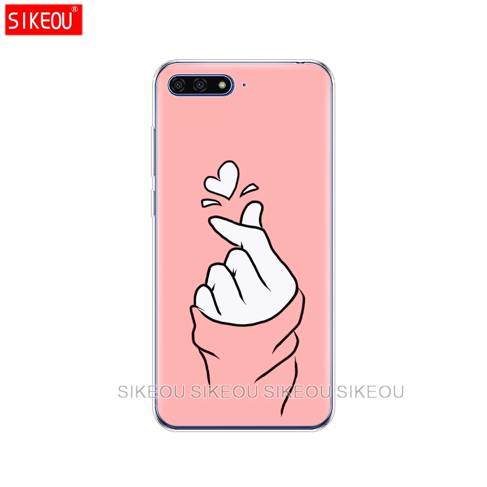 33833 Силиконовый чехол для телефона huawei Honor 7A PRO 7C Y5 Y6 Y7 Y9 Prime Love на палец kpop hear - Цвет: 33833