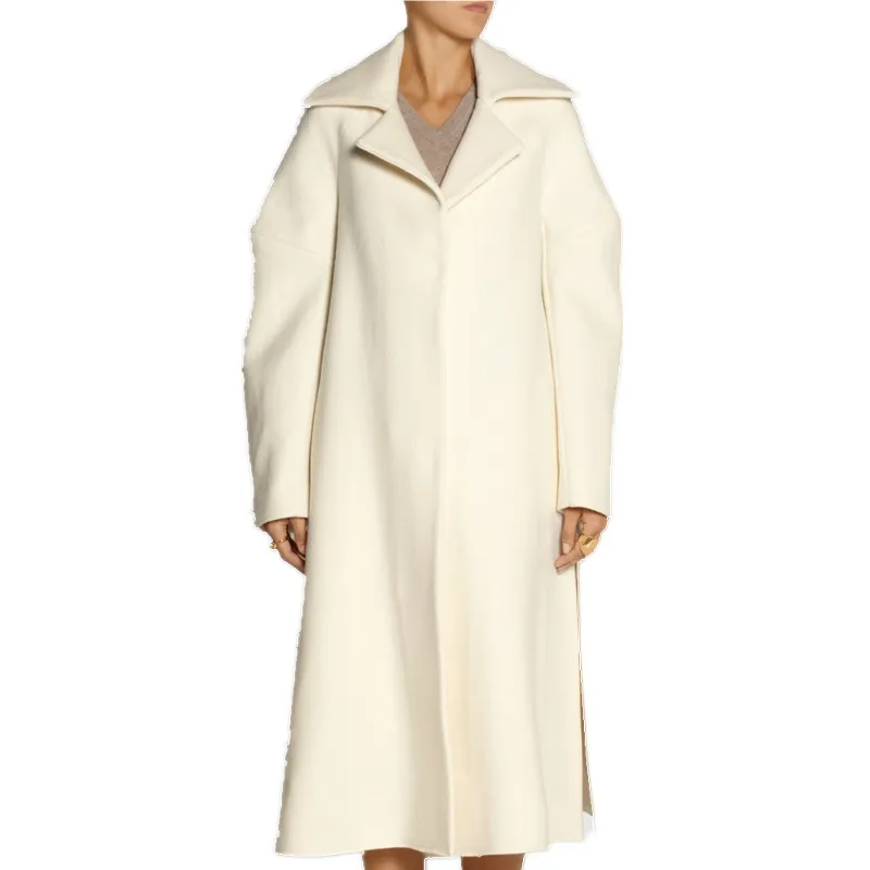 Женская шерстяная накидка оверсайз длинное однотонное теплое свободное