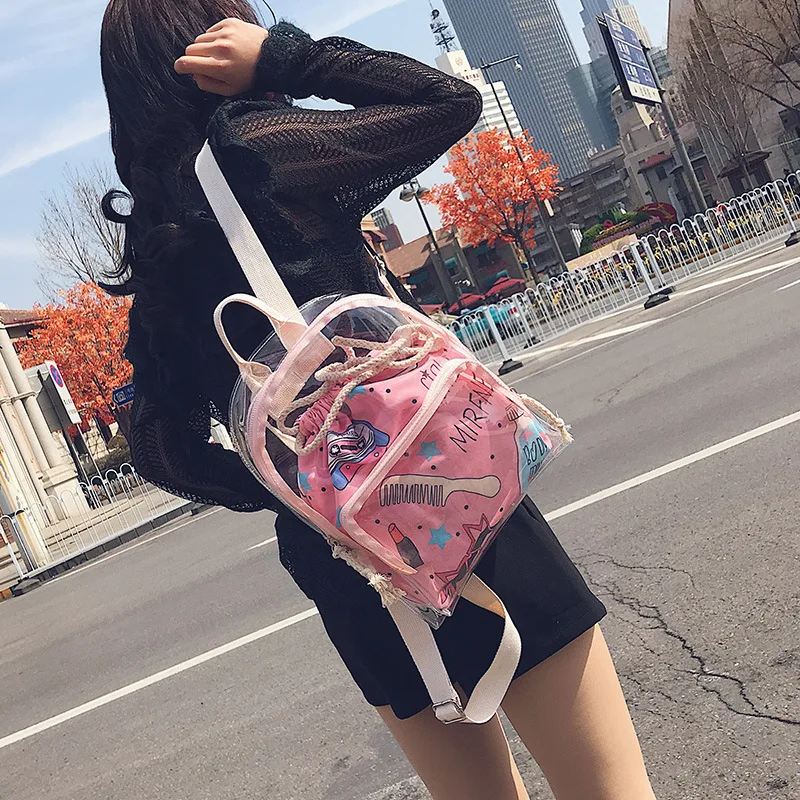 Женская сумка через плечо женские прозрачные рюкзаки Новые мини студенческие