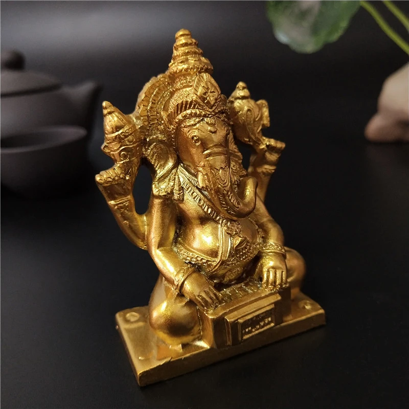 Статуя Будды Golden Lord Ganesha музыкальная статуя бога слона статуэтка Ганеша