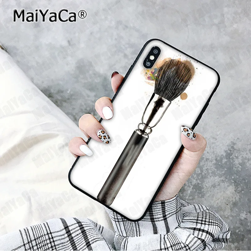 A3 MaiYaCa Красивая Девичья Кисть для макияжа Черная оболочка чехол для телефона iphone 11 pro 5Sx 6 7 7plus 8 8Plus X XS MAX XR - Цвет: A3