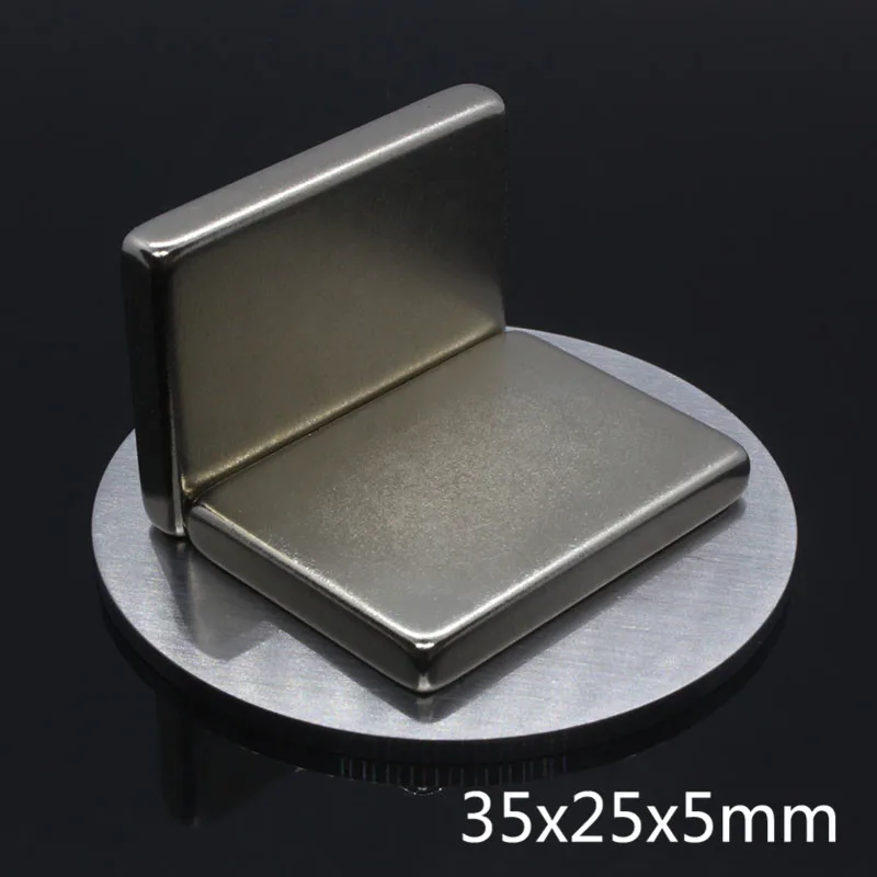 2pcs 35*25*5 N35 NdFeB Super Strong Block Cube 35mm x 25mm 5mm Rare Earth Permanent Neodymium Magnet 35x25x5 Free Shipping | Обустройство