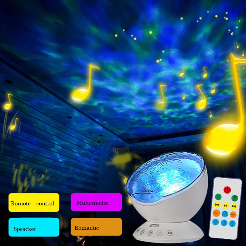 Aurora Ocean Weave Звездное небо Проектор светодиодный ночник Luminaria Новинка USB Иллюзия