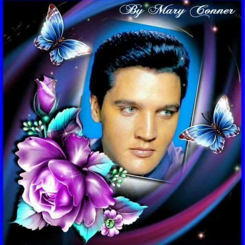 

Full square / round diamond 5D DIY diamond painting "Elvis Presley" 3D character embroidery cross stitch mosaic home decoration