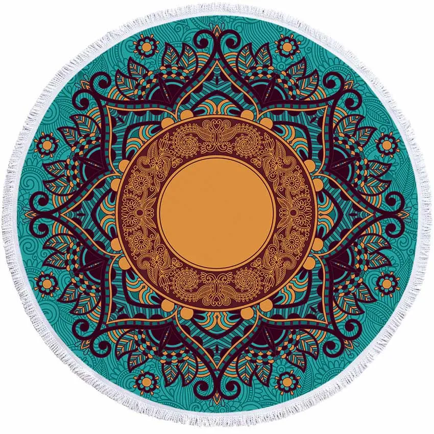 Pattern 22 Мандала геометрический круглый пляжное полотенце с кисточками Богемия микрофибра банное полотенце для душа для Взрослых Коврик для пикника йога одеяло покрывало - Цвет: Pattern 22