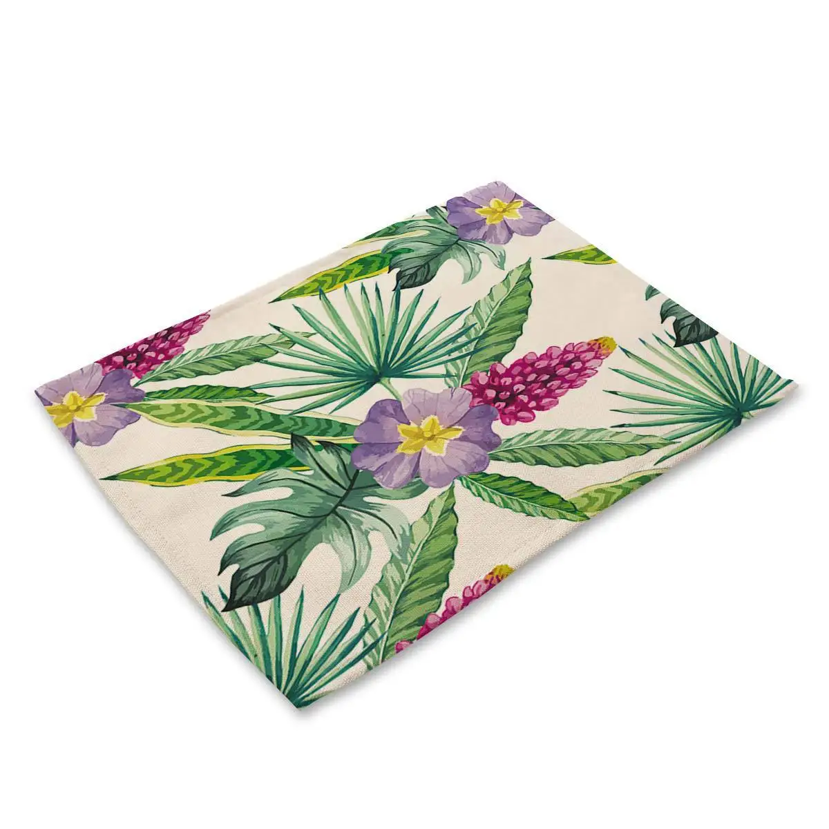 Flamingo Plant B09 Картина Тропическое растение цветок Птица Фламинго хлопок белье подстилки ткань подставки кухонные аксессуары украшение стола pat - Цвет: Flamingo Plant B09