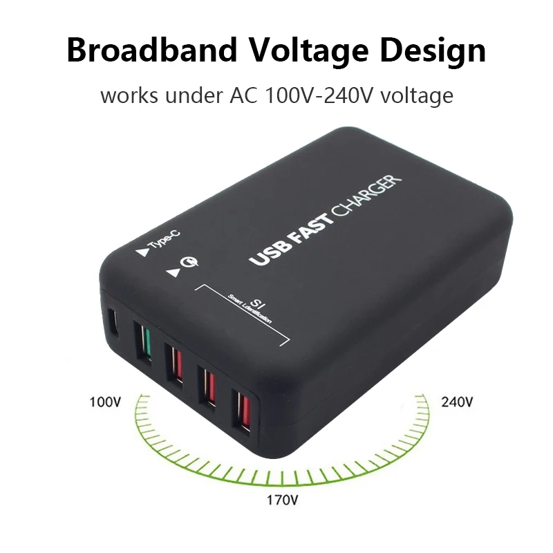 Универсальное зарядное устройство с USB-портами и поддержкой быстрой зарядки 3 0 30