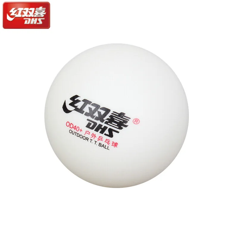 DHS outdoor table tennis ball 2018 new stable performance in all weather seamed ABS d40+ balls plastic ping pong |