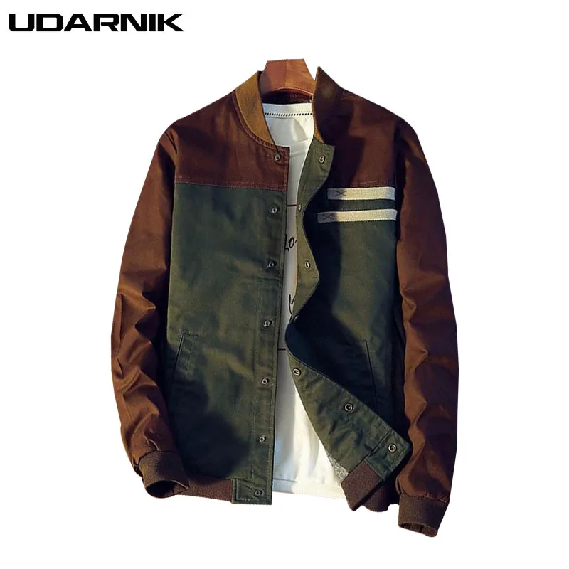 

Men Casual Slim Jackets Long Sleeve Stand Collar Single Coat Breasted Cotton Outwear Fashion Tops Plus Size M-5XL Street 204-767