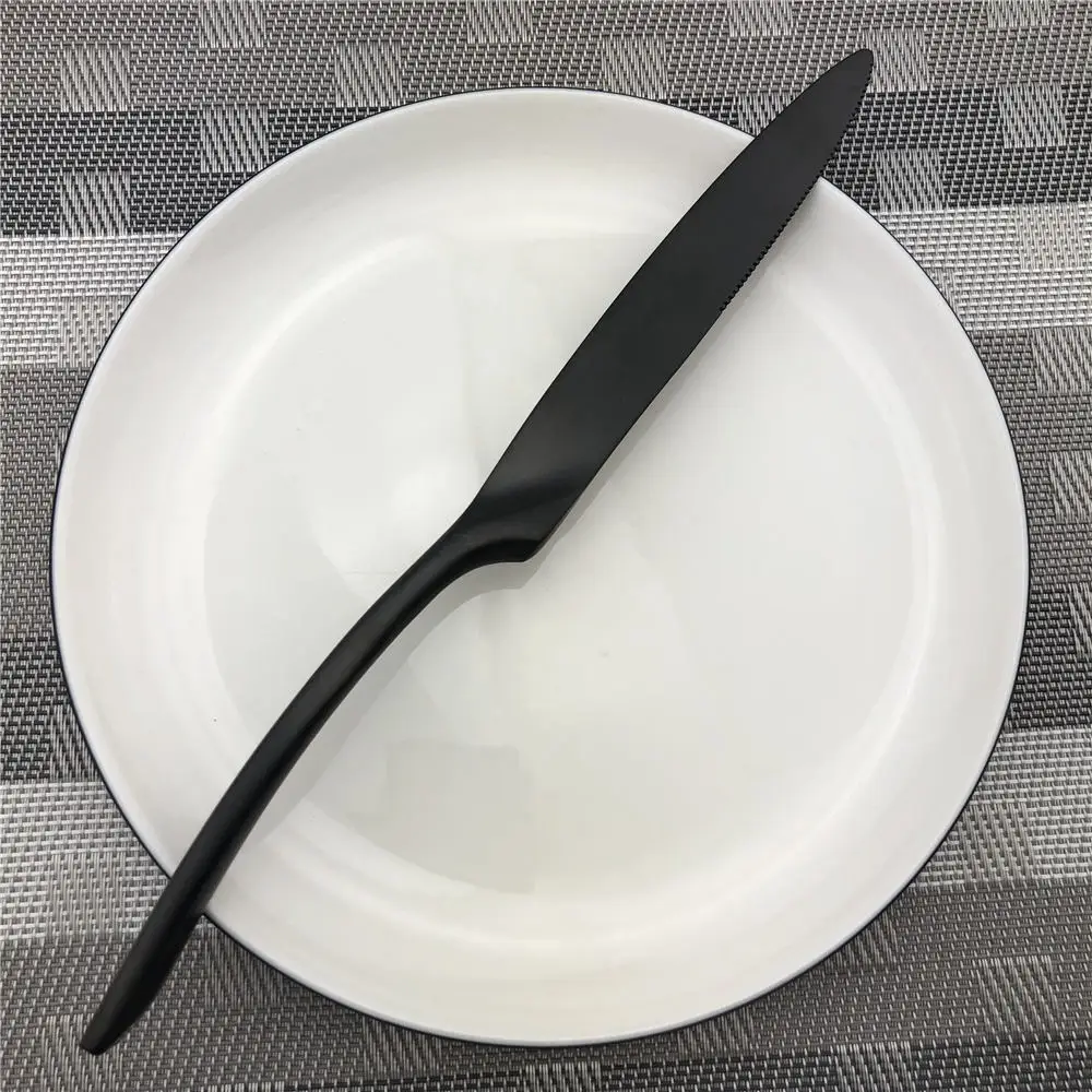 Dinner Knife Аксессуары, высокое качество, 304, нержавеющая сталь, совок, вилки, Kinfe, вечерние, столовая посуда, набор, матовый, черный, набор столовых приборов, Прямая поставка, 1 шт - Цвет: Dinner Knife