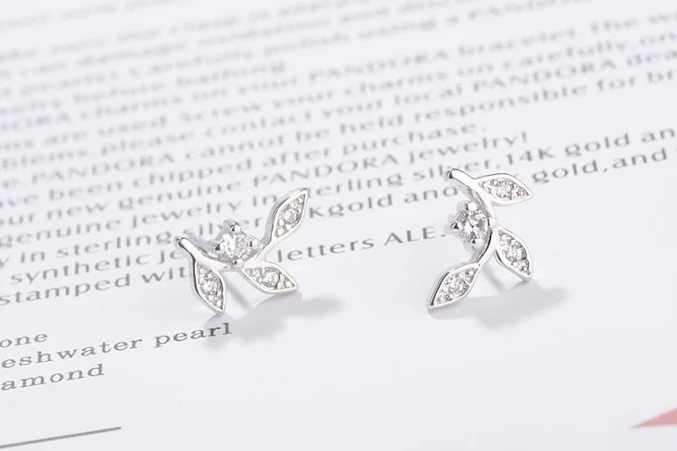 Женские серьги-гвоздики из серебра 925 пробы с фианитом | Украшения и аксессуары