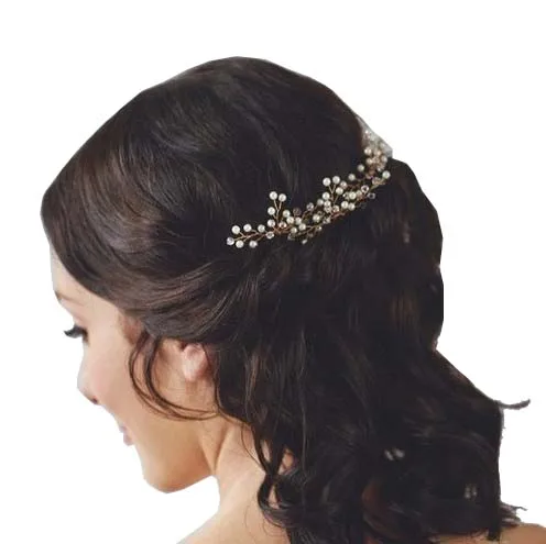 Заколки для волос с жемчугом женские гибкие модные зажимы невесты свадебные
