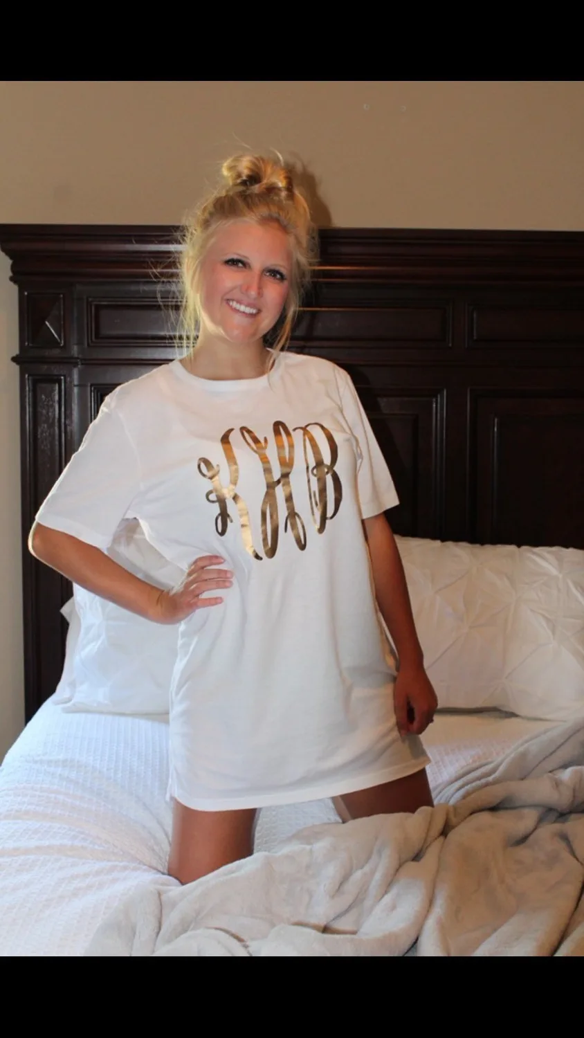 Пижама для невесты сна длинная рубашка монограммой подарок Свадебные вечерние