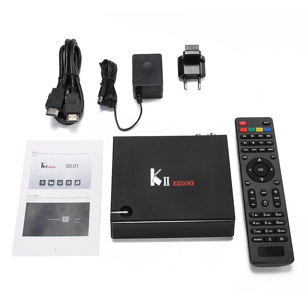 ТВ-приставка MECOOL KII Pro DVB-T2 &amp S2 DVB-C Android 7 1 четырехъядерный процессор Amlogic S905D BT4.0 2