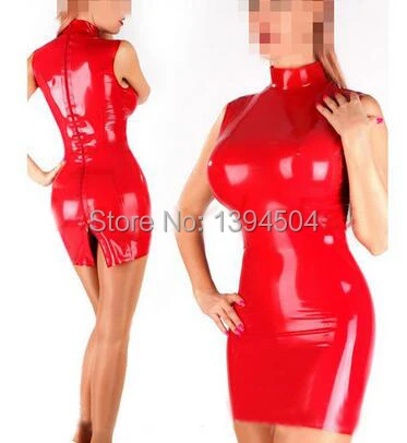 Новинка 2017 популярный клубный экзотический женский латексный красный костюм
